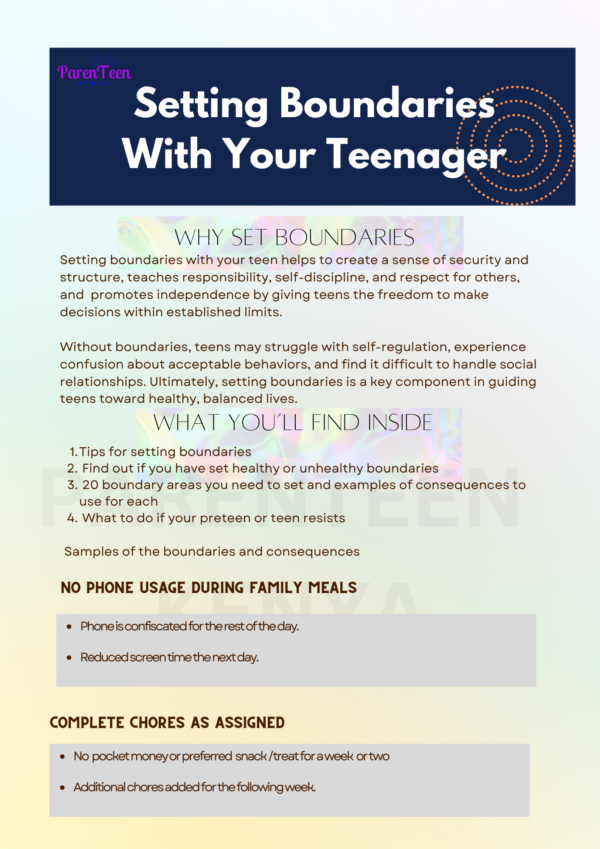 Setting boundaries with your teenager